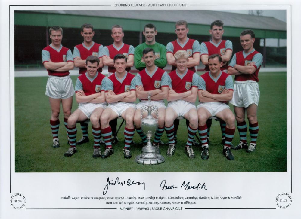 Lot 189: Jimmy McIlroy and Trevor Meredith Signed 16 x...