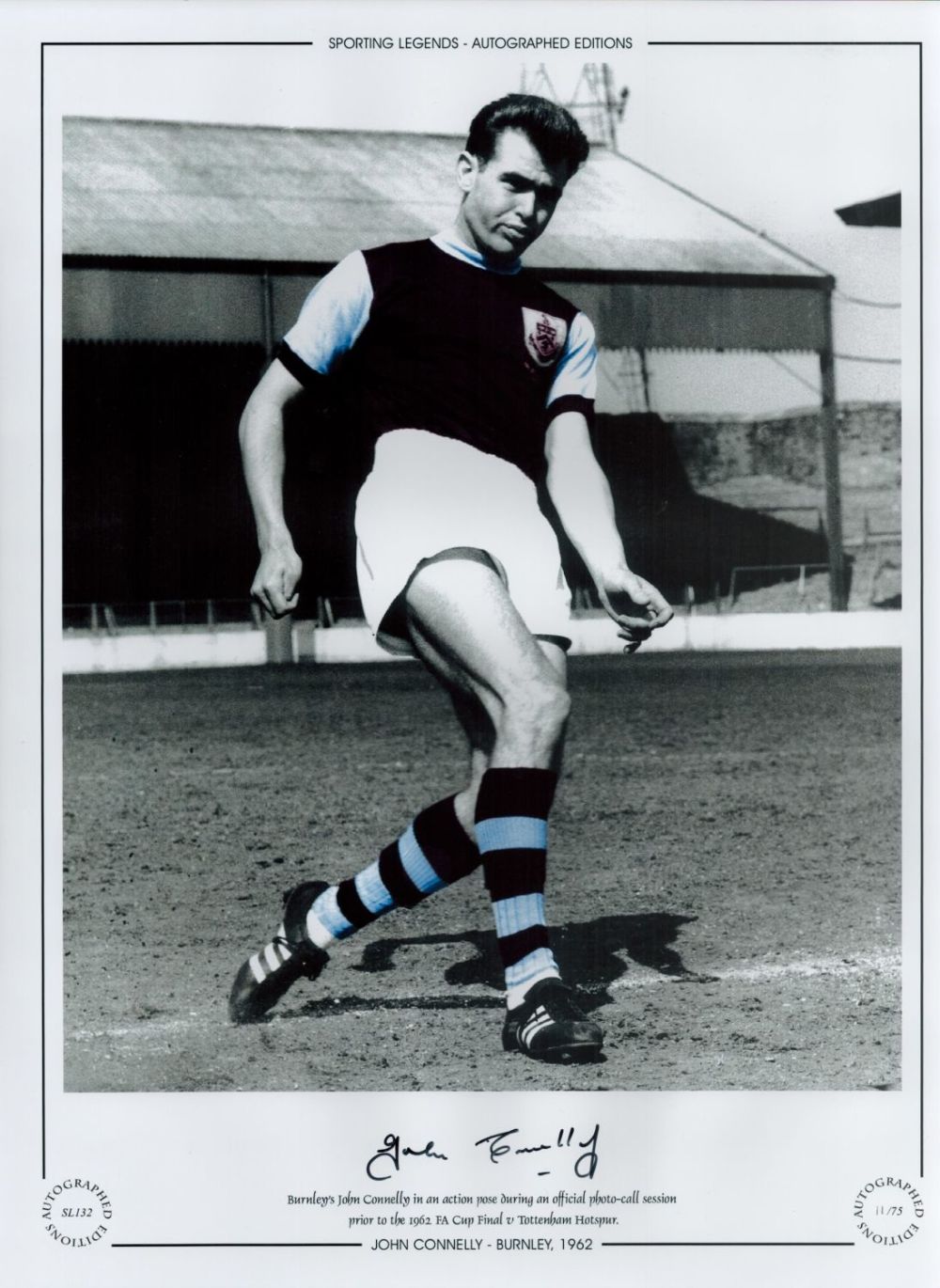 Lot 190: John Connelly Signed 16 x 12 Colourised Autograph...