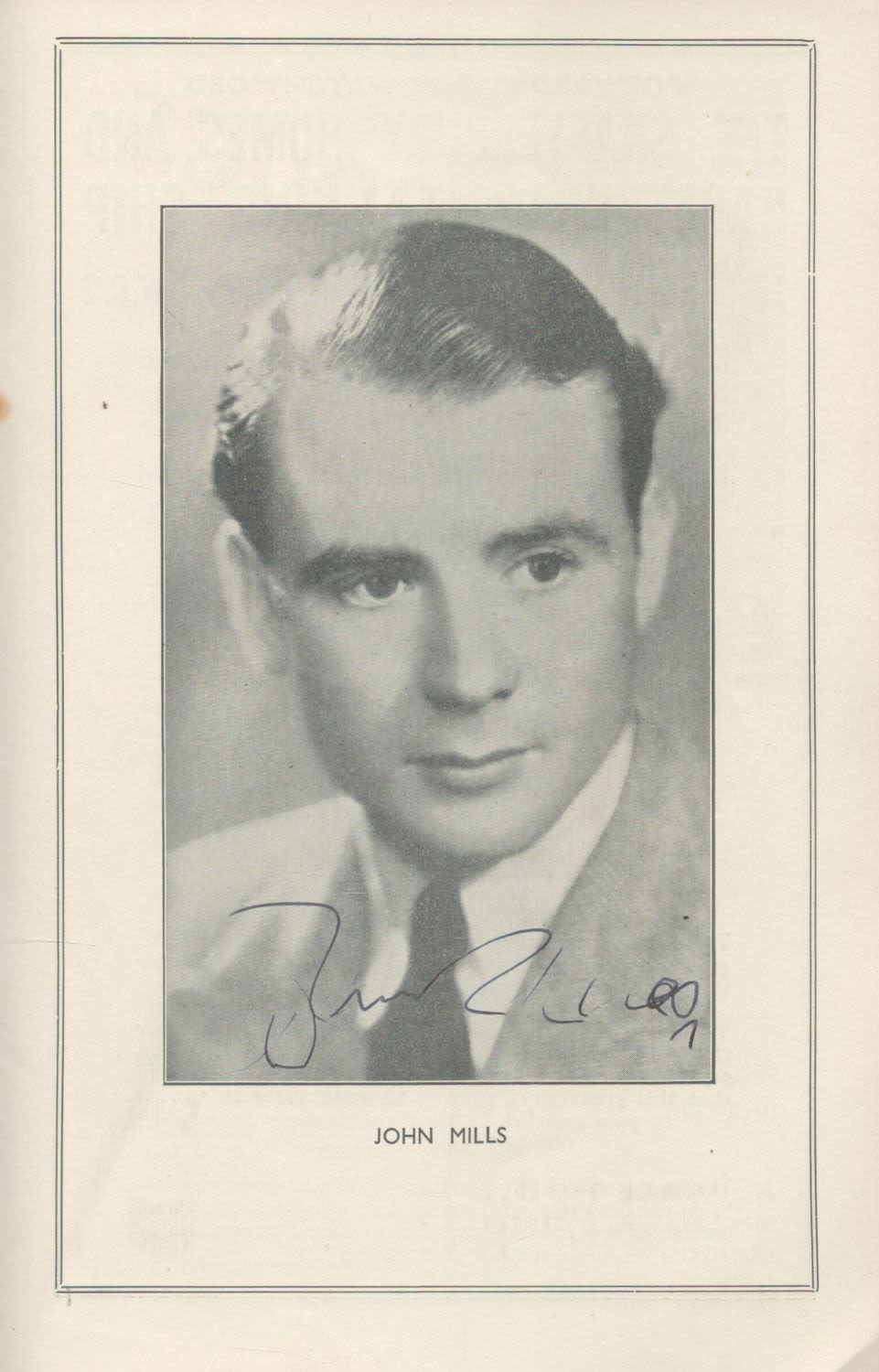 Lot 200: Actor, John Mills signed theatre programme for Jill...