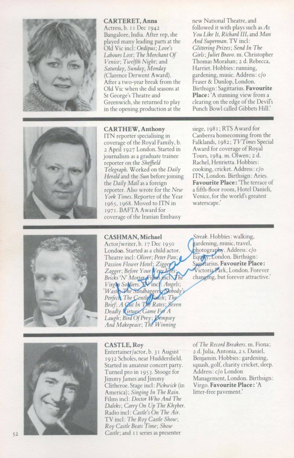 Lot 211: Actor, Michael Cashman signed book page. Matthews has...