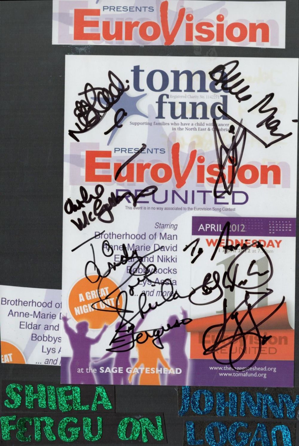 Lot 228: Eurovision Stars Shelia Ferguson and Johnny Logan Signed...