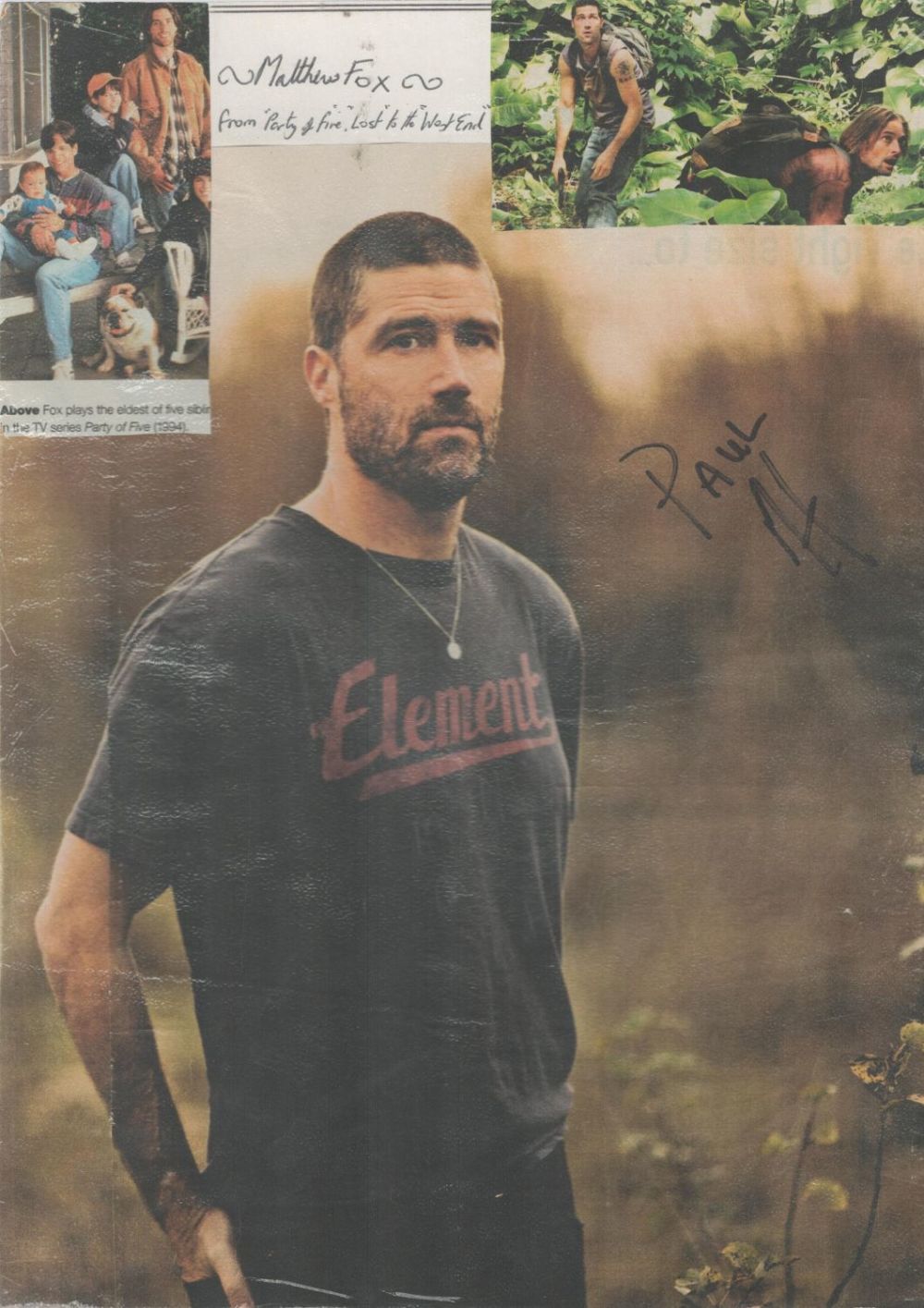 Lot 242: Mathew Fox signed 12x8 inches magazine photo affixed...