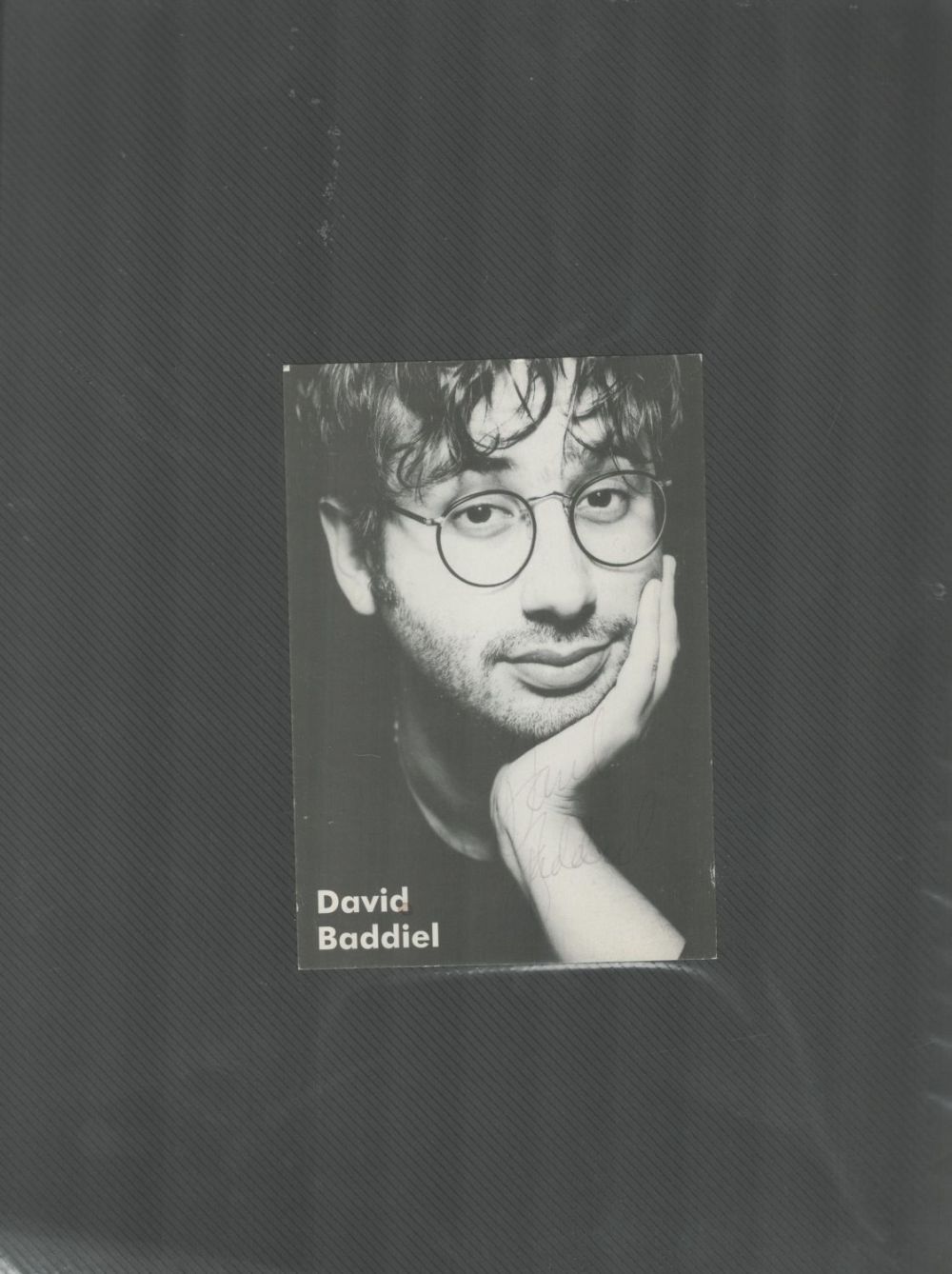 Lot 243: David Baddiel signed 6x4 inches black and white...