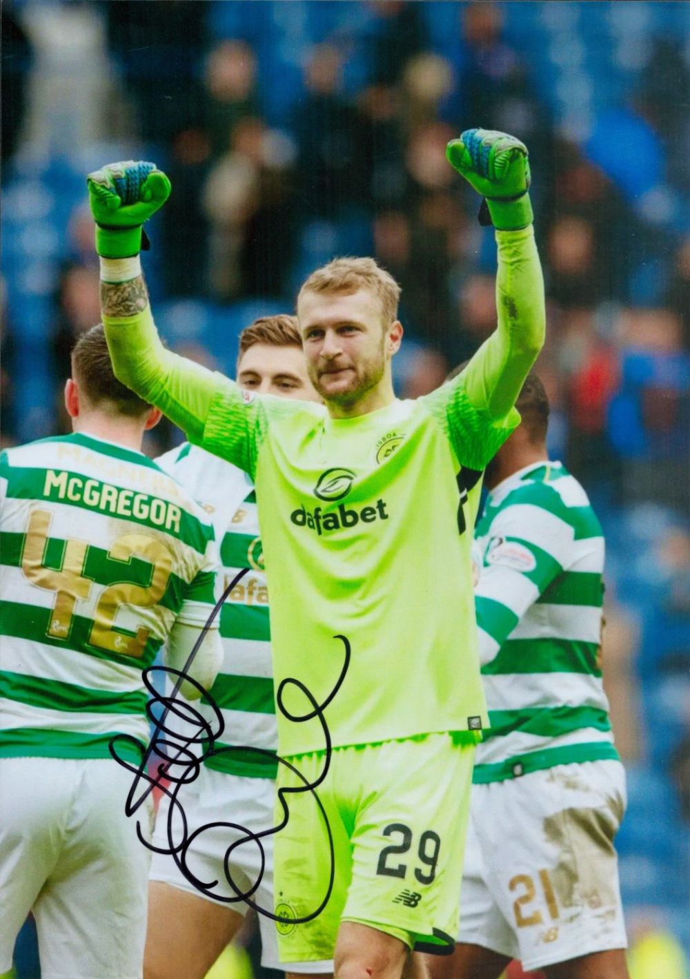 Lot 246: Scott Bain Signed 12 x 8-inch Colour Celtic...