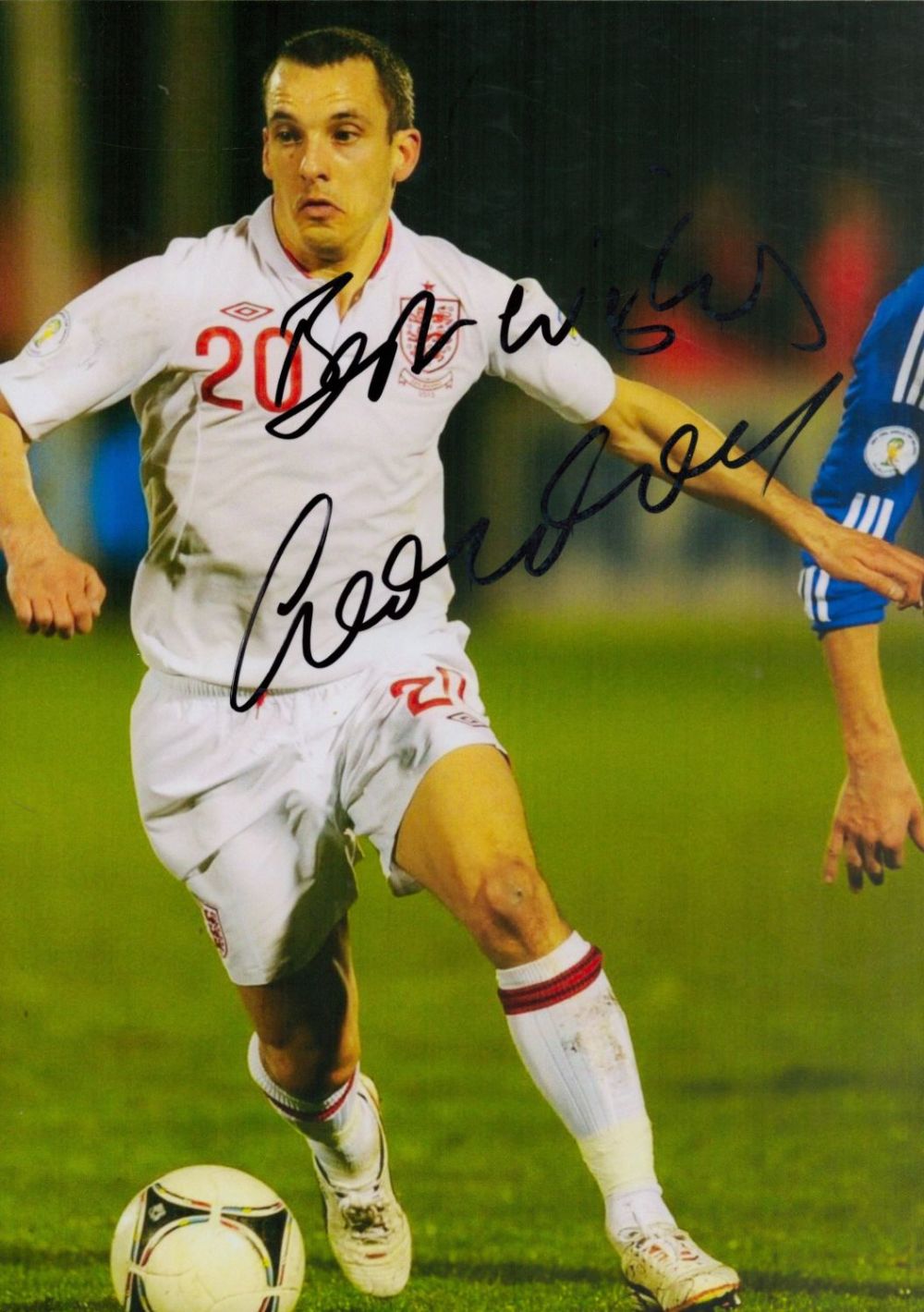Lot 248: Football. Leon Osman Signed 12x8 inch Colour England...
