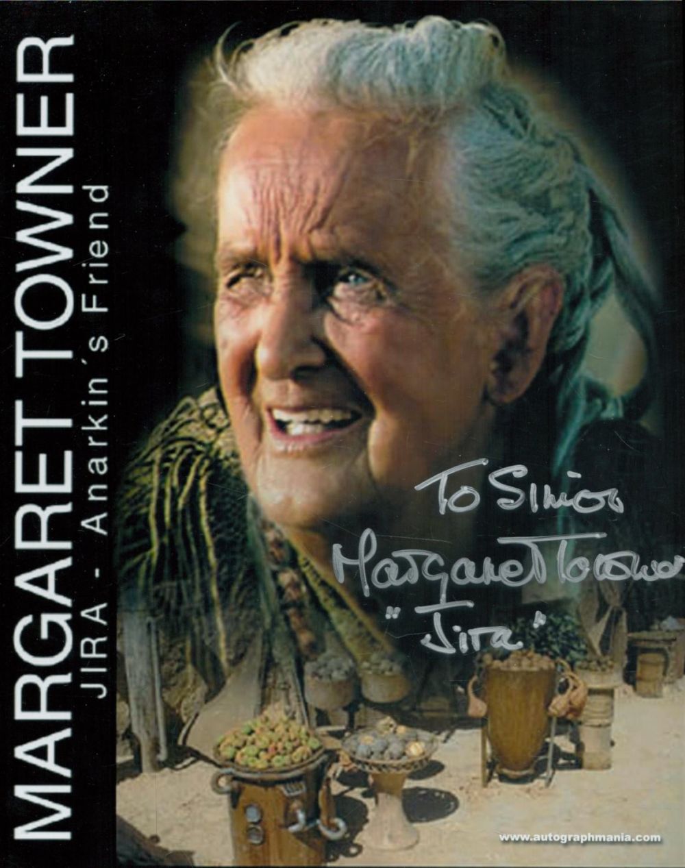 Lot 267: Margaret Towner signed 10x8inch colour photo. Dedicated. Good...