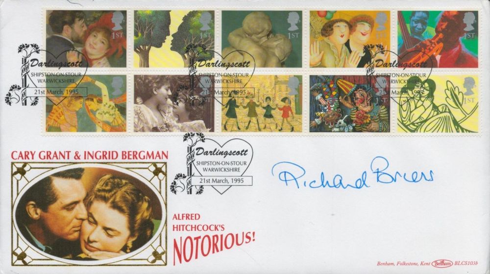 Lot 307: Richard Briers signed FDC. 21/3/95 Shipston-on-Stour postmark. Good...
