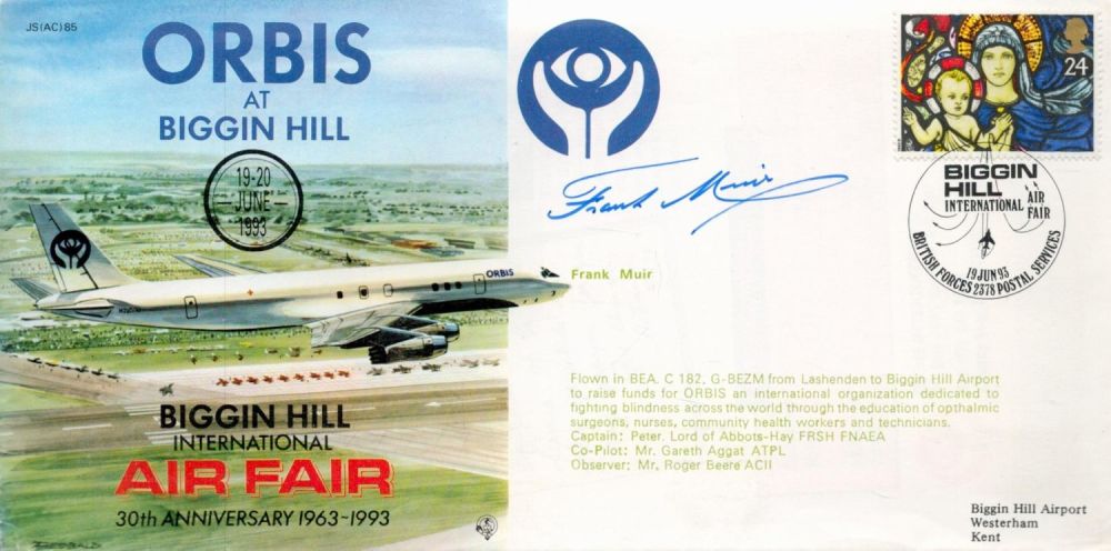 Lot 322: Frank Muir Signed Orbis at Biggin Hill FDC....