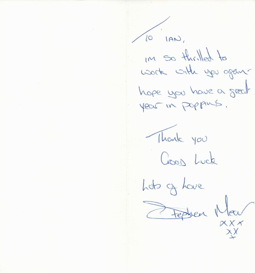 Lot 327: TV Film Stephen Mear signed notelet card. Stephen...