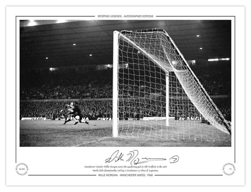 Lot 356: Football Autographed WILLIE MORGAN 16 x 12 Limited...