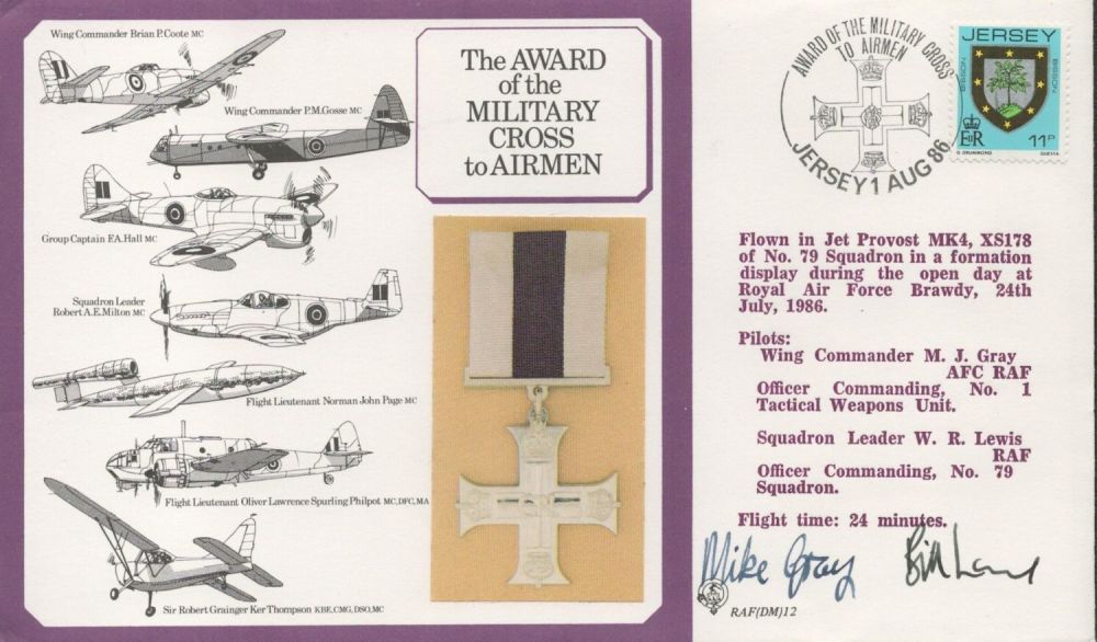 Lot 373: Wg Cdr Mike Gray AFC Signed The Award...