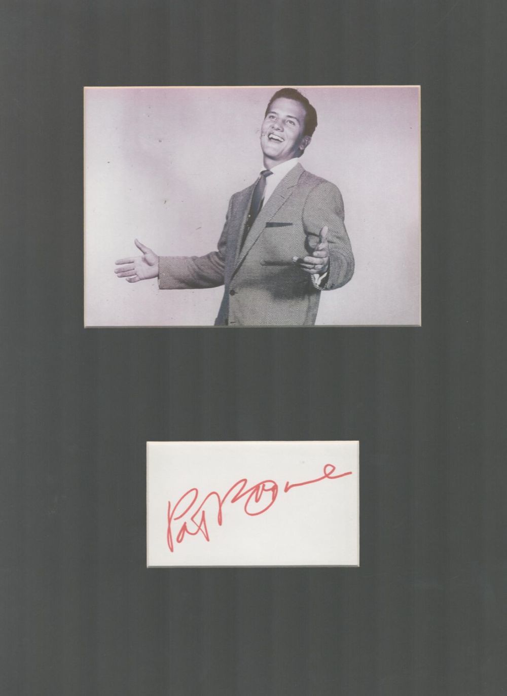 Lot 400: Pat Boone Singer And Actor Signed Card With...