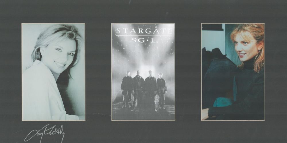 Lot 411: Teryl Rothery signature on mountboard with 2 photos...