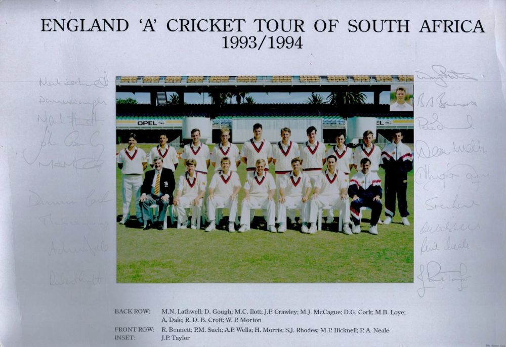 Lot 413: England A Team Squad 1993/1994 Tour Of South...