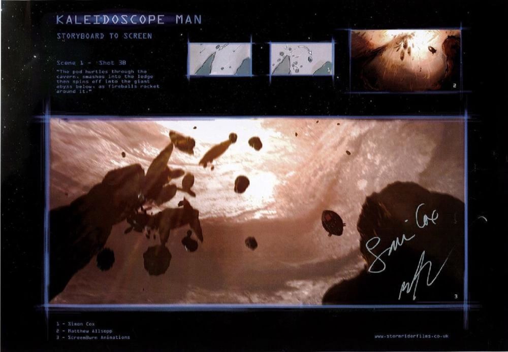 Lot 418: Kaleidoscope Man Signed Movie Scene Poster, Storyboard to...