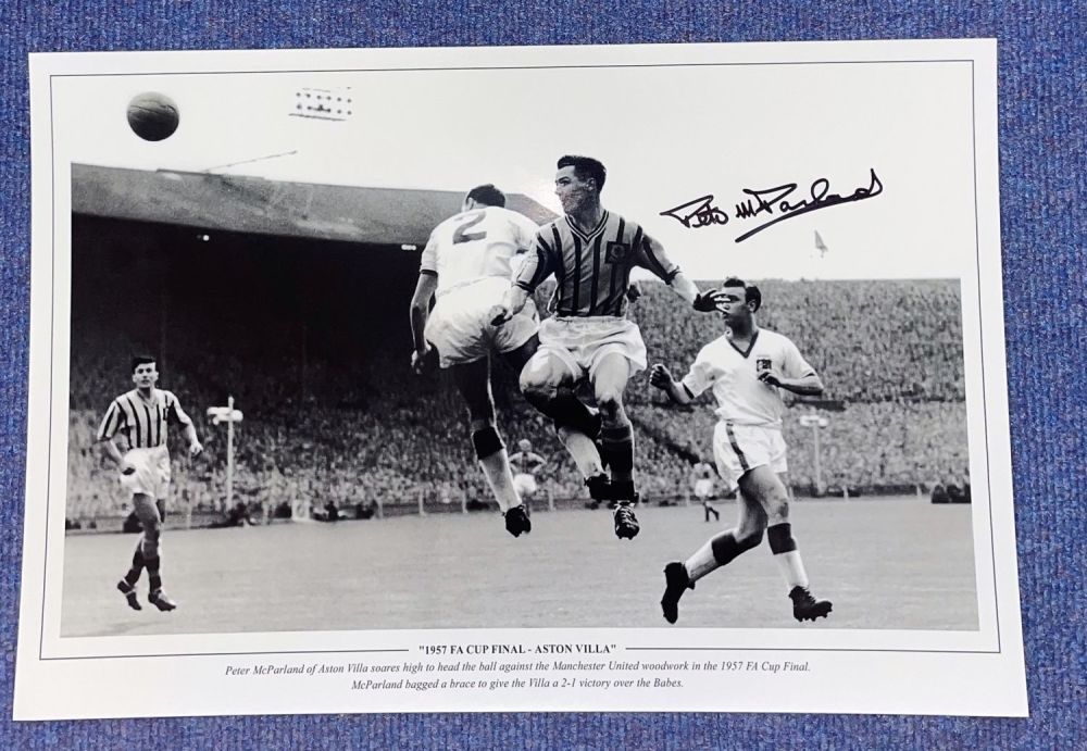Lot 439: Football, Peter McParland signed 12x18 black and white...