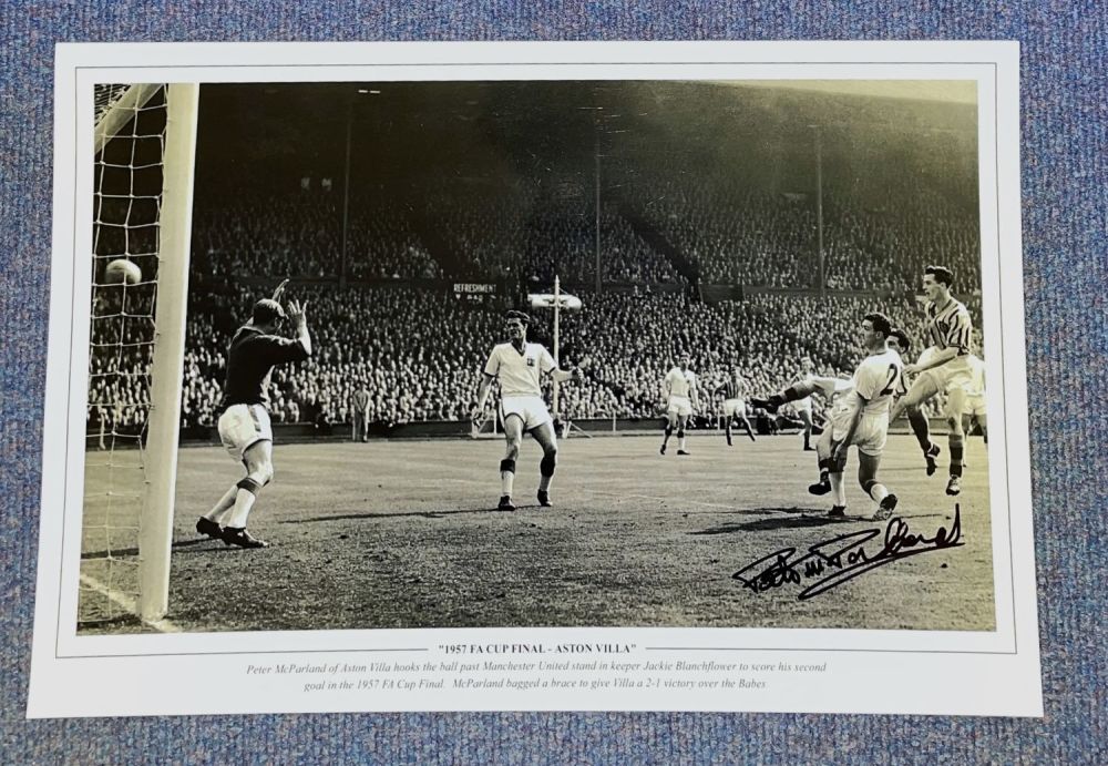 Lot 440: Football, Peter McParland signed 12x18 black and white...
