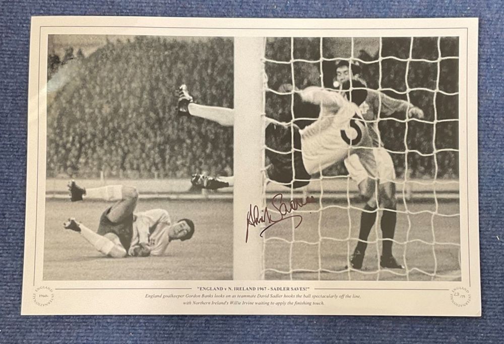 Lot 445: Football, David Sadler signed 12x18 black and white...