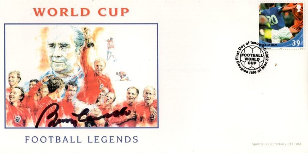 Lot 589: Bobby Charlton, World Cup FDC signed by the...