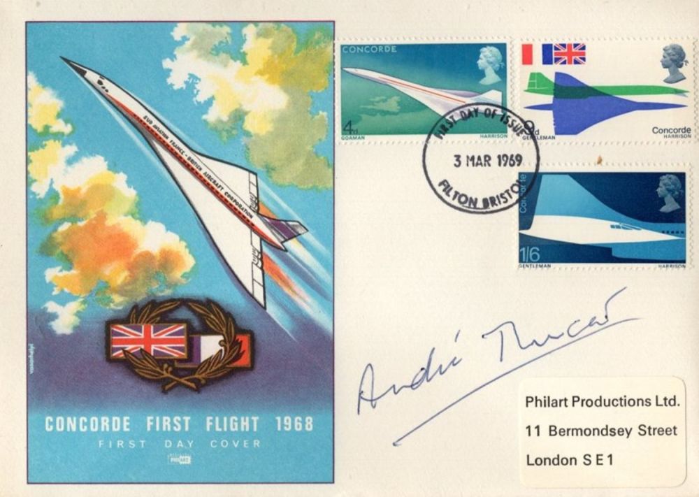 Lot 590: Concorde 1969 Concorde FDC postmarked Filton and signed...