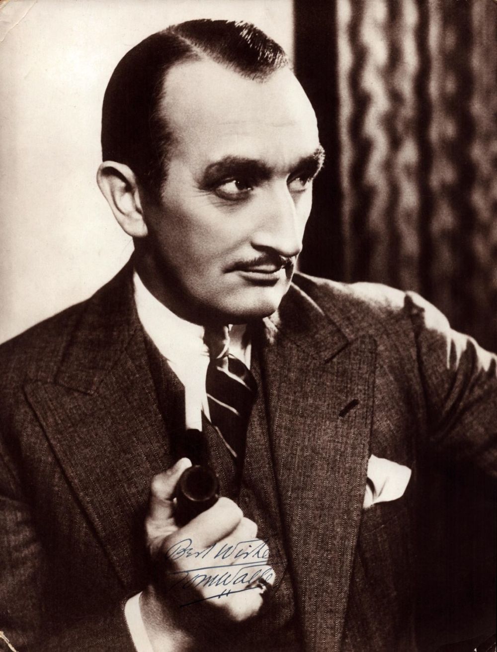 Lot 122: Tom Walls signed vintage 11x8 inch approx photo...
