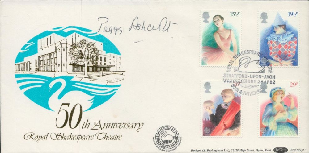 Lot 662: Peggy Ashcroft signed Royal Shakespeare Theatre FDC. 28/4/82...