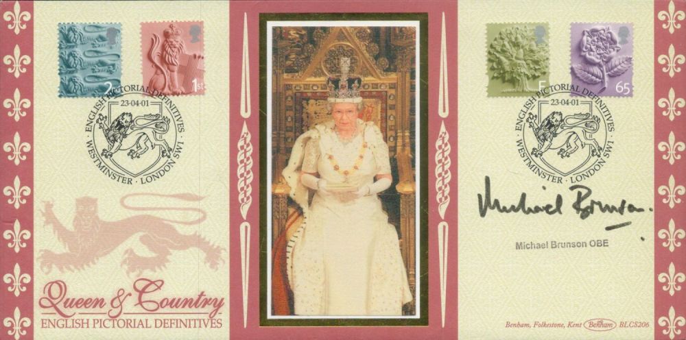 Lot 679: Michael Brunson OBE signed Queen and Country FDC....