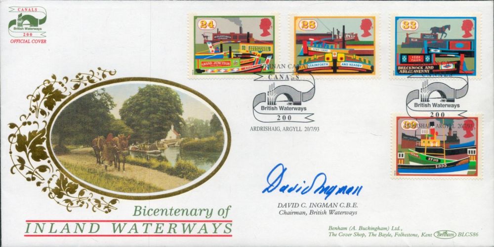 Lot 681: David Ingman CBE signed British Waterways FDC. 20/7/93...