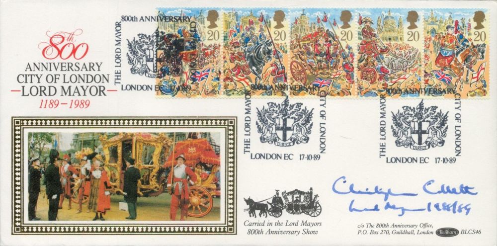 Lot 695: Lord Mayor of London 1988/89 signed Lord Mayor...