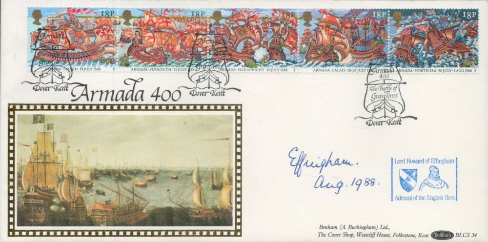 Lot 696: Lord Howard of Effingham signed Armada 400 FDC....