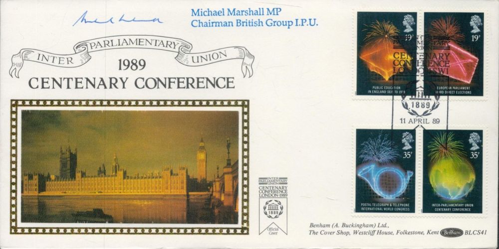 Lot 712: Michael Marshall signed 1989 Centenary Conference FDC. 11/4/89...