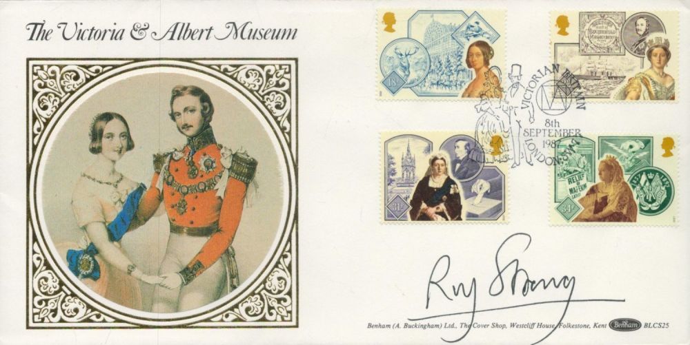 Lot 722: Roy Strong signed Victoria and Albert Museum FDC....