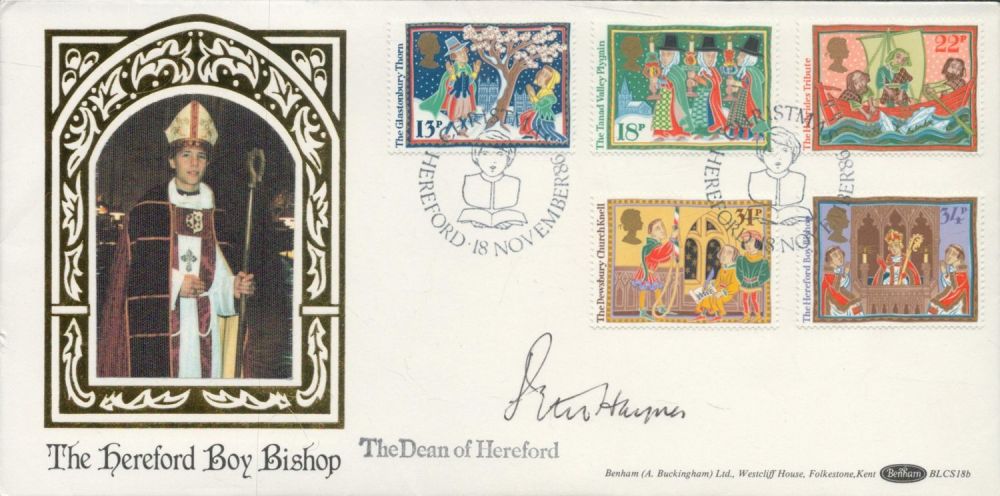 Lot 723: Dean of Hereford signed Hereford Christmas FDC. 18/11/86...