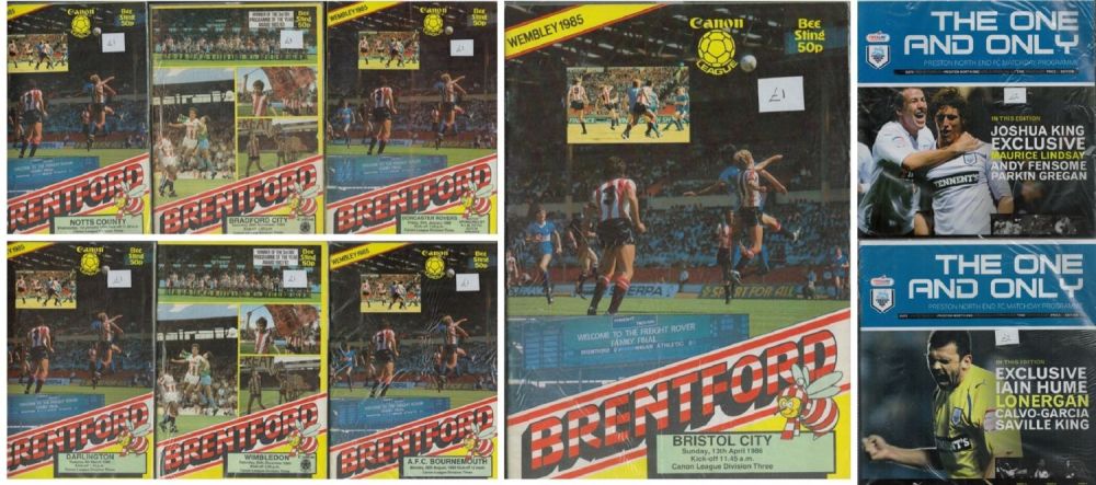Lot 1: Football Collection of Brentford 7 x Programmes. Bradford...