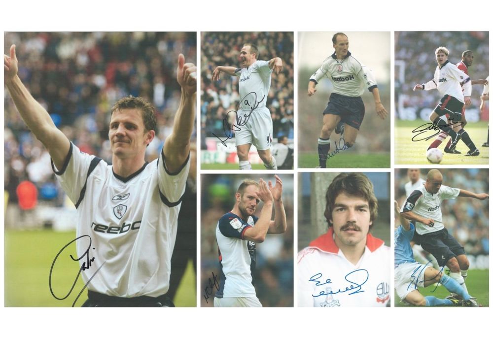 Lot 52: Sport collection of 17. signed 12x8 Inch Bolton...