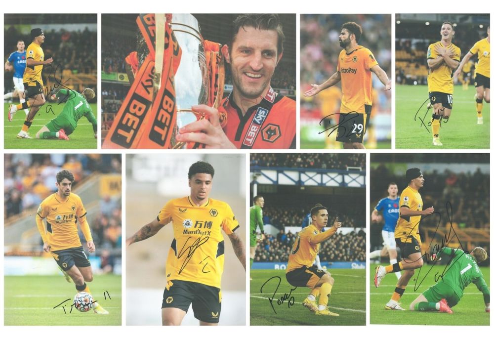 Lot 53: Sport collection of 23 signed 12x8 Inch Wolves...