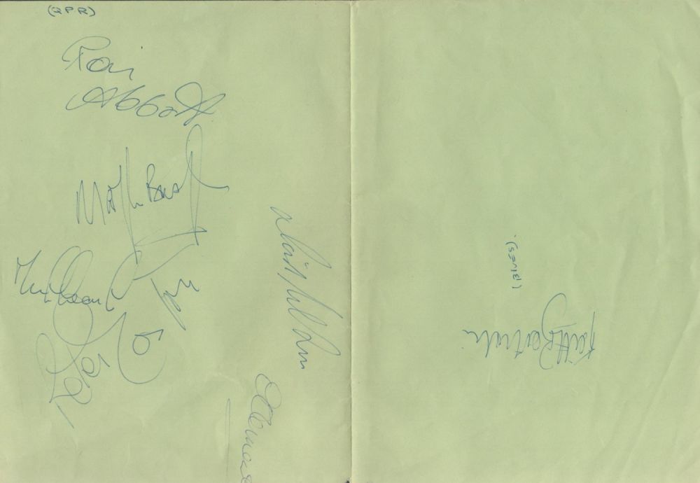 Lot 64: QPR FC Signature Collection on A4 Sheet of...