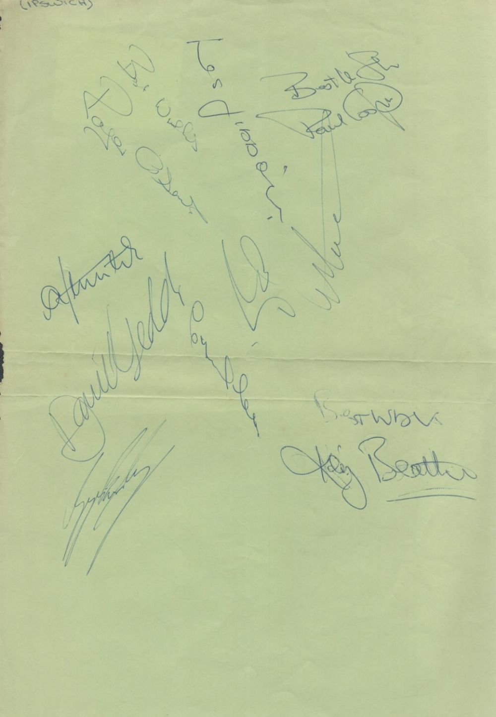 Lot 65: Aston Villa FC Vintage Autograph Sheet. A4 Size....