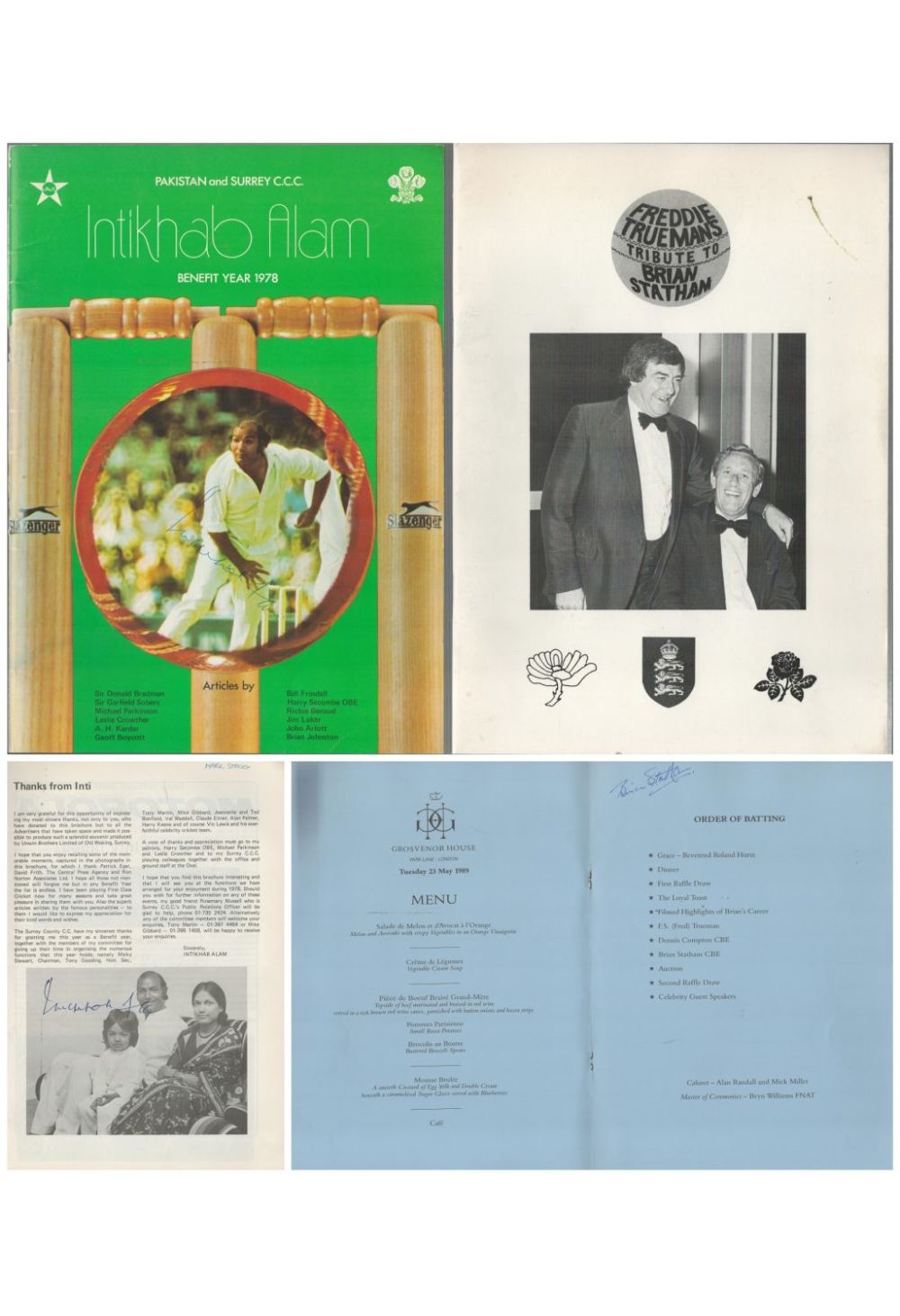 Lot 76: Sport collection of 2 programmes Brian Statham signed...