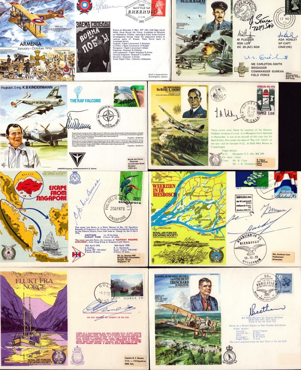 Lot 84: Military collection of 8 FDC. Signatures such as...