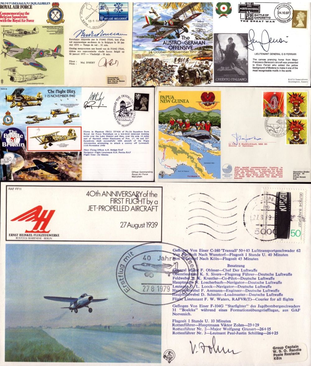 Lot 87: Military collection of 5 FDC. Signatures such as...
