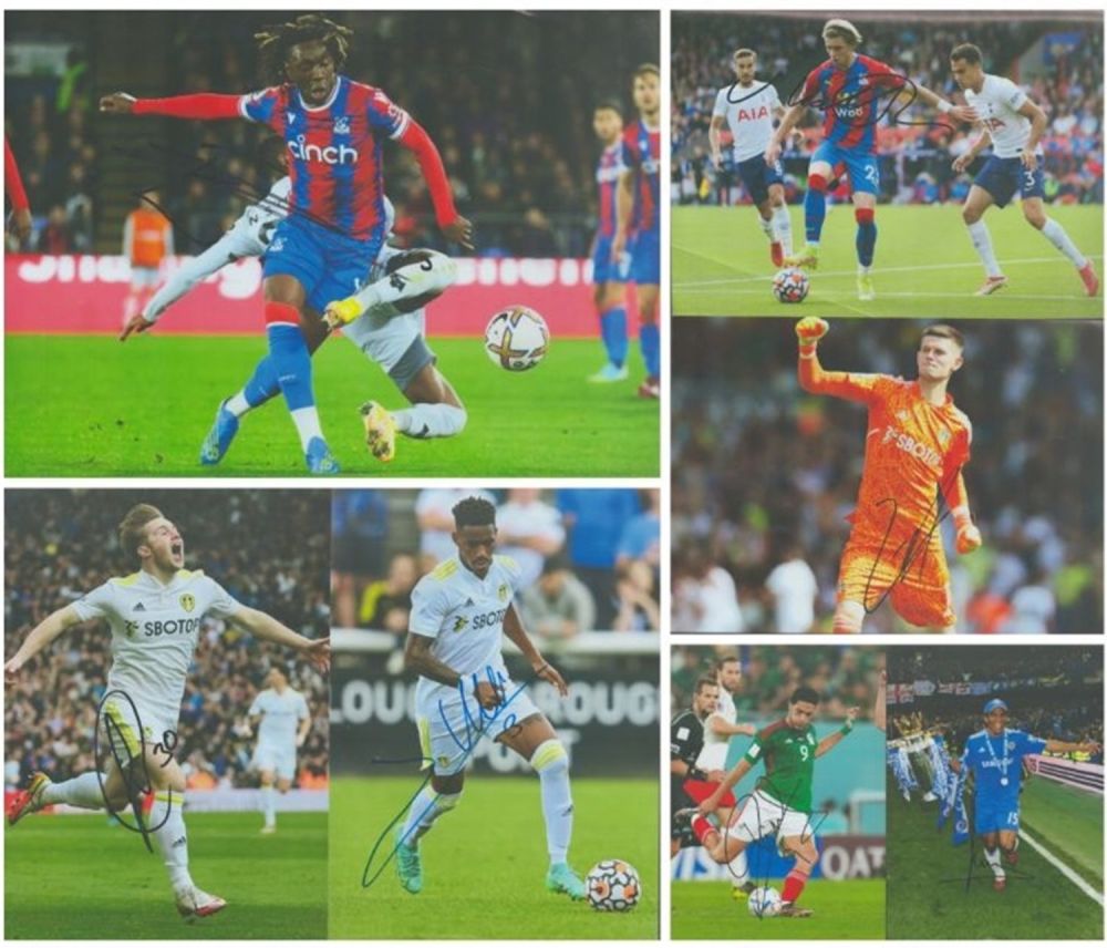 Lot 91: Football Collection includes 7 signed colour photos great...