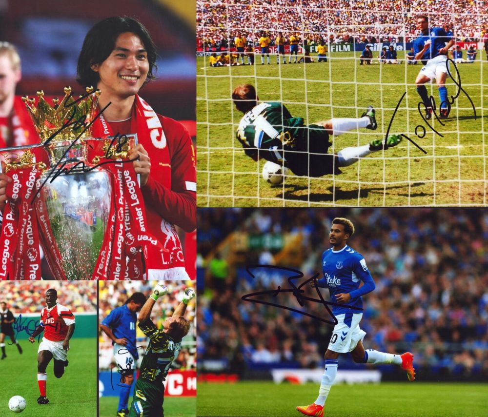 Lot 92: Football collection of 5 signed 12x8 inch colour...