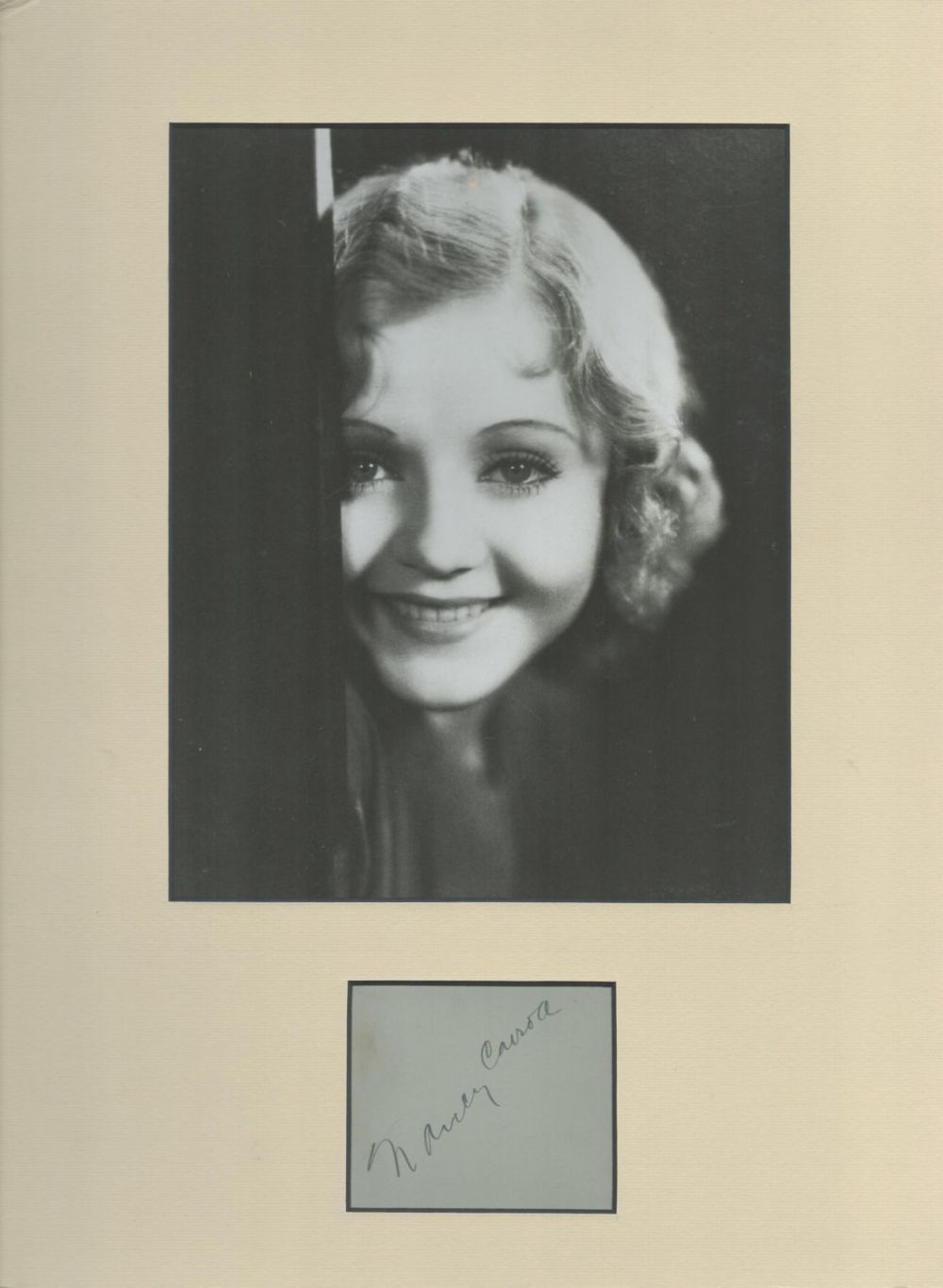 Lot 103: Nancy Carroll 16x12 inch overall mounted signature piece...