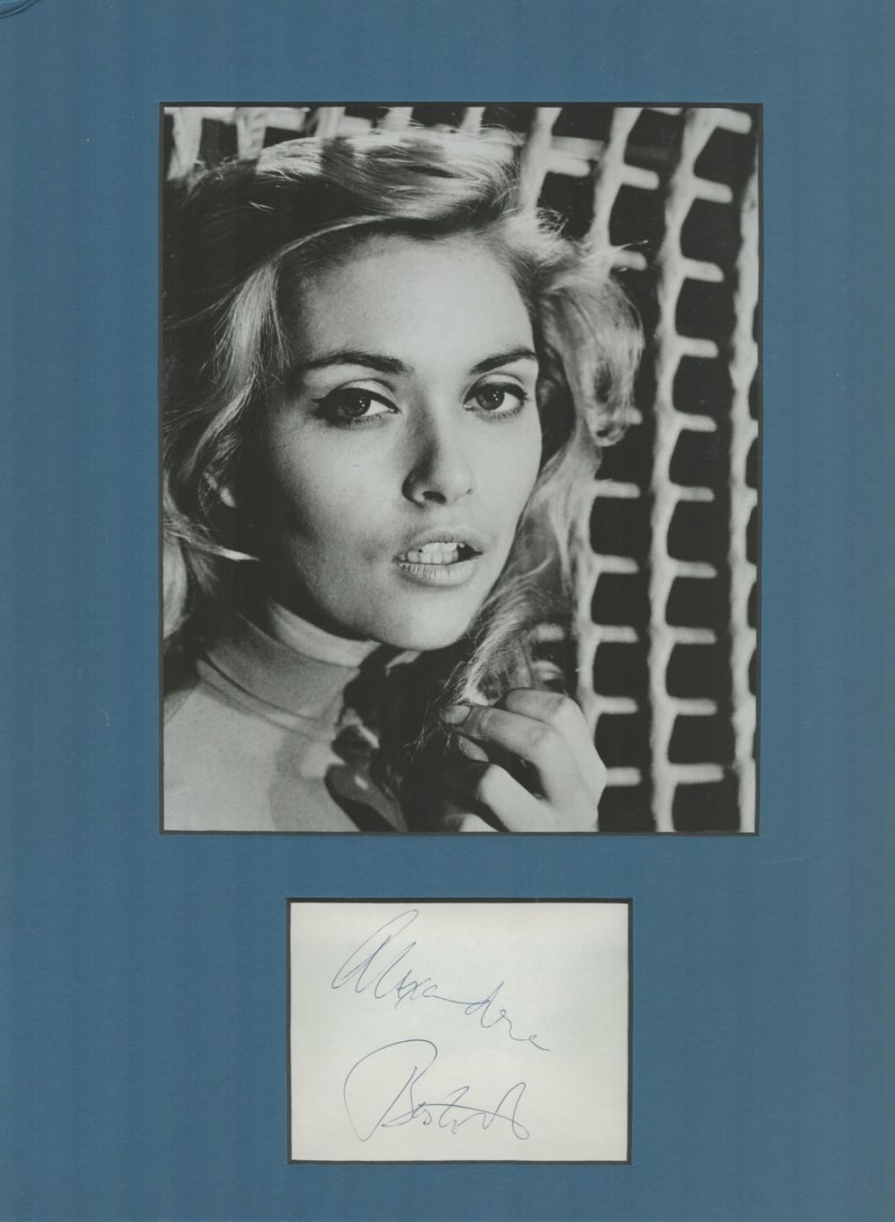 Lot 108: Alexandra Bastedo 16x12 overall mounted signature piece includes...