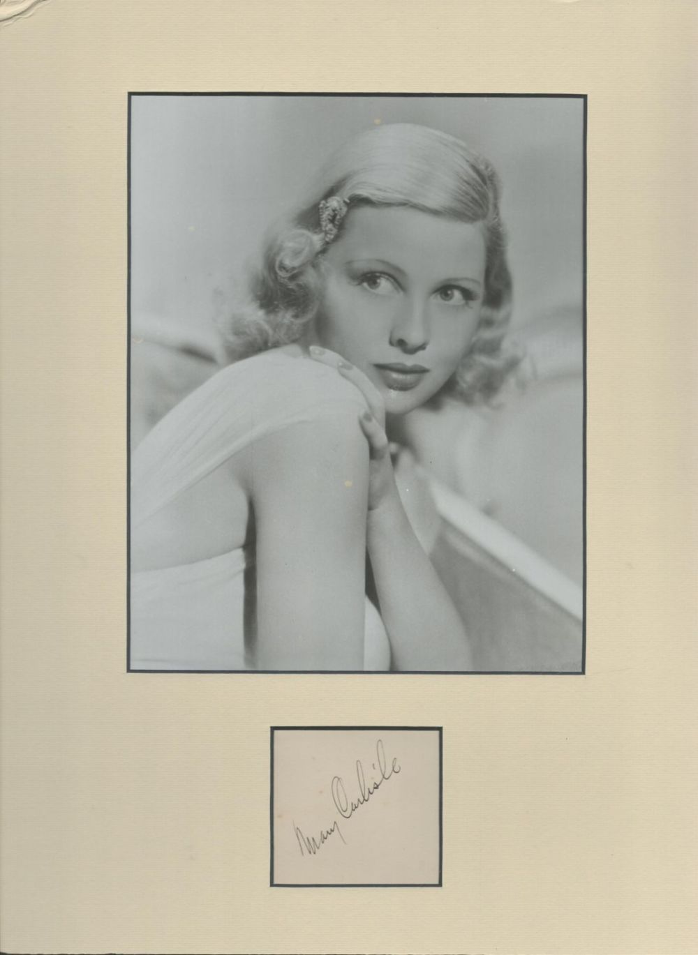 Lot 109: Mary Carlisle 16x12 overall mounted signature piece includes...