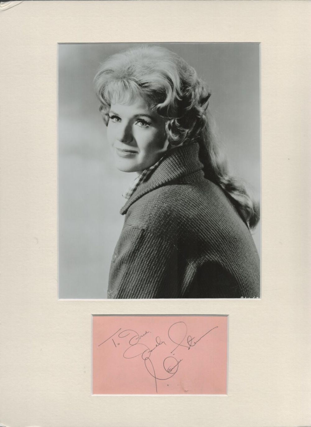 Lot 112: Connie Stevens signed autograph Dedicated black and white...