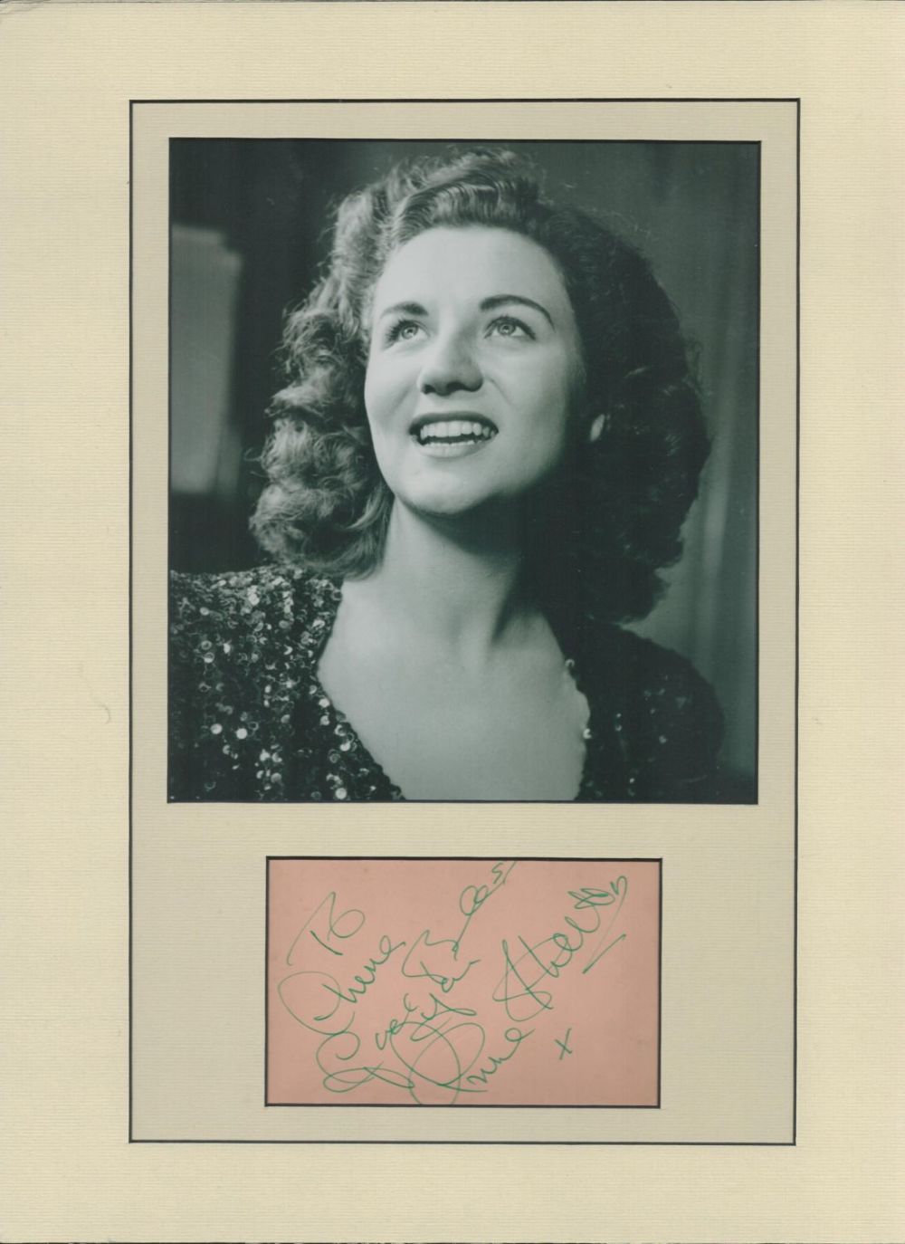 Lot 115: Anne Shelton signed autograph Dedicated black and white...