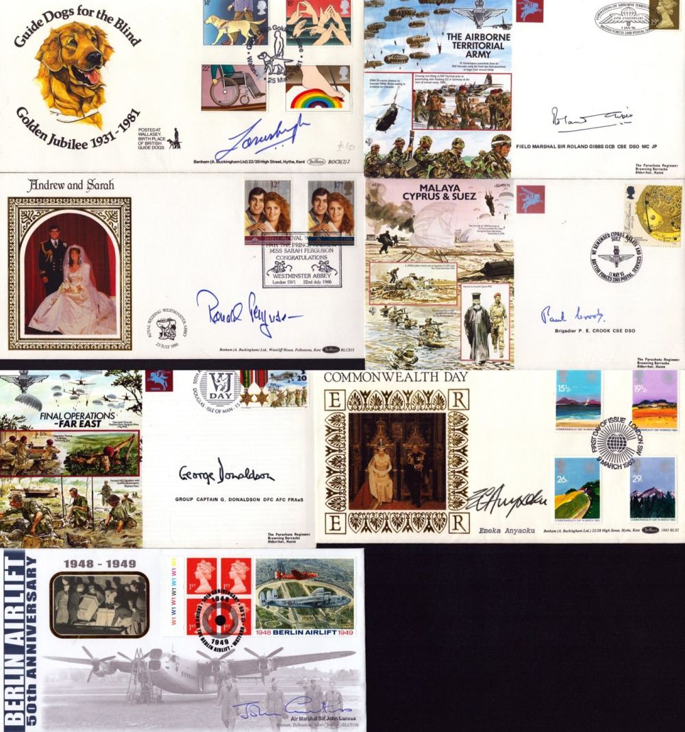 Lot 124: Military Collection of 7 x signed FDCs including...