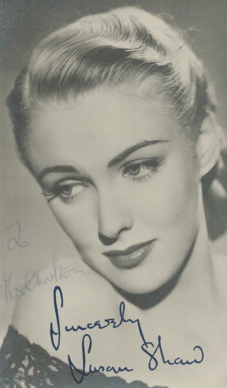 Lot 142: Susan Shaw signed vintage black & white photo....